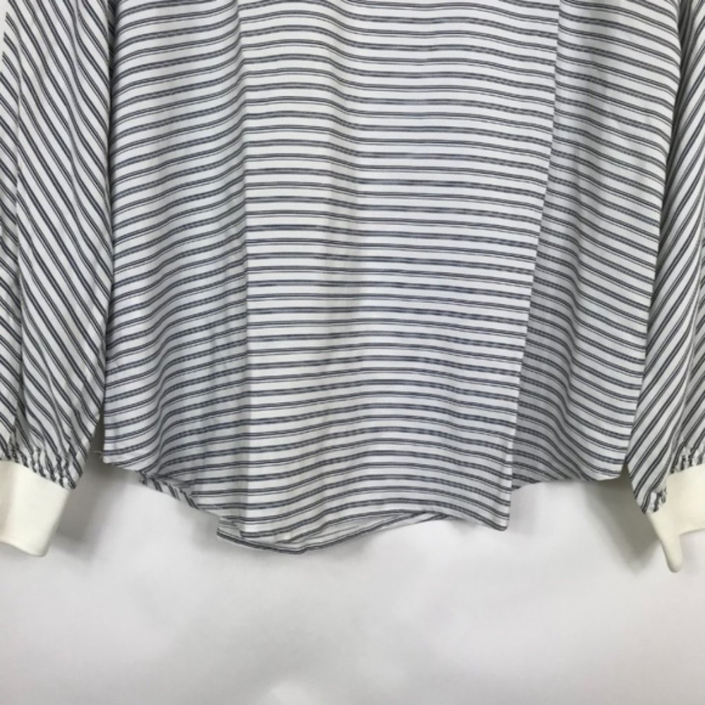 LOFT Women Small Blouse Striped Blue Back Key Hole - Picture 8 of 8